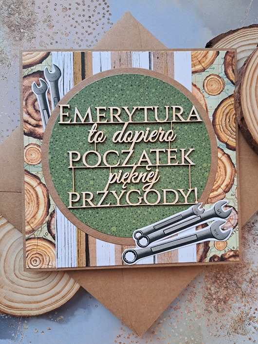 kartki scrapbooking Kartka z okazji przejścia na emeryturę dla mężczyzny (koperta)