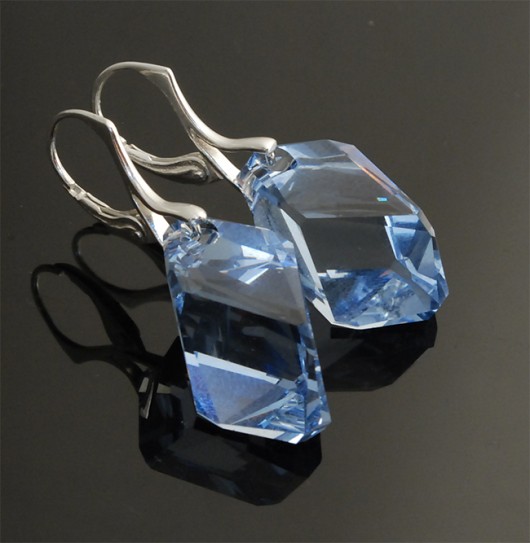 Kolczyki kryształ Swarovski BLue pieklo niebo