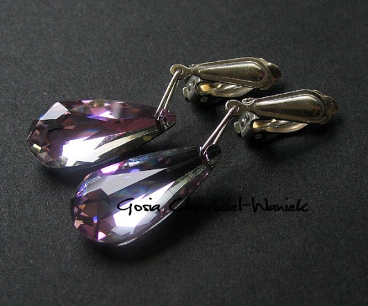kryształ Swarovski - klipsy na zamówienie Gosia Chruściel-Waniek