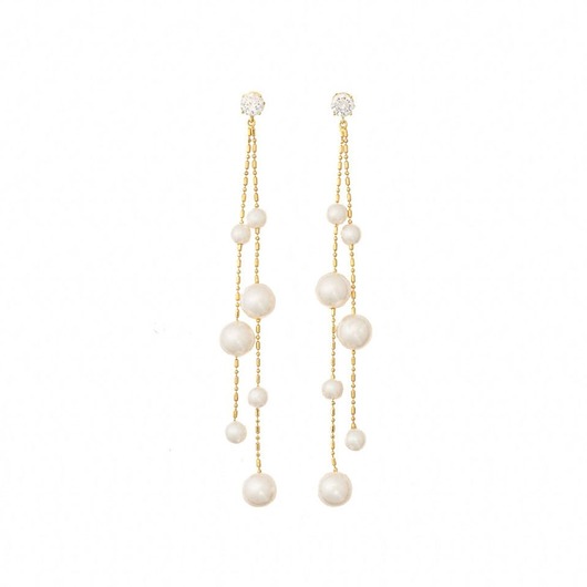 kolczyki - inne Kolczyki Perłowe łańcuszki