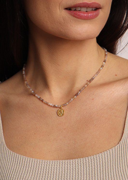 naszyjniki - inne Naszyjnik z kamieni naturalnych Agat Botswana z zawieszką