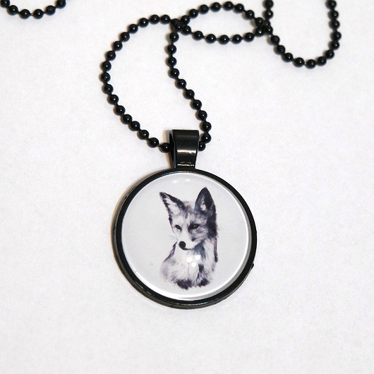 wisiory Medalion - Lis - czarna oprawa