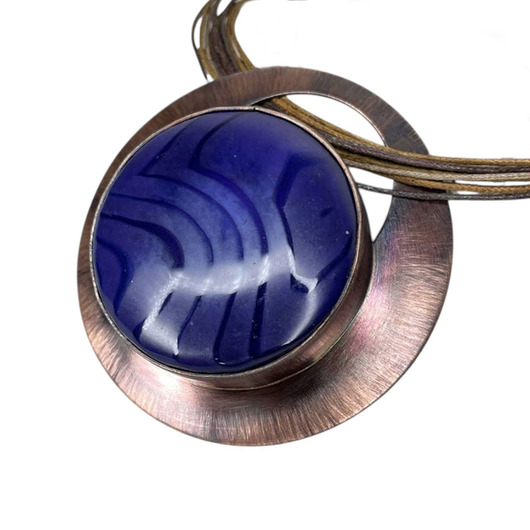 wisiory Wisior z agatem w miedzianej oprawie