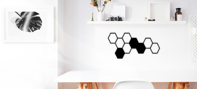 Organizer ścienny metalowy plaster miodu hexagon FIRSTROOM