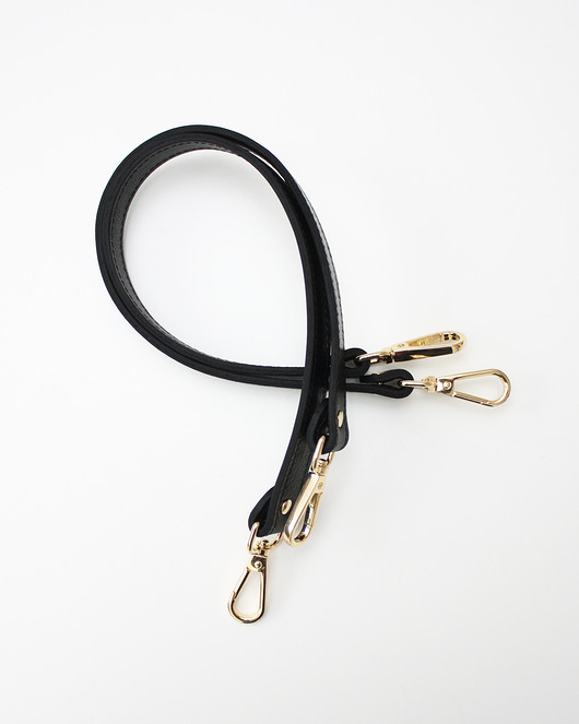 paski damskie Rączki do torebki skórzane Czarne