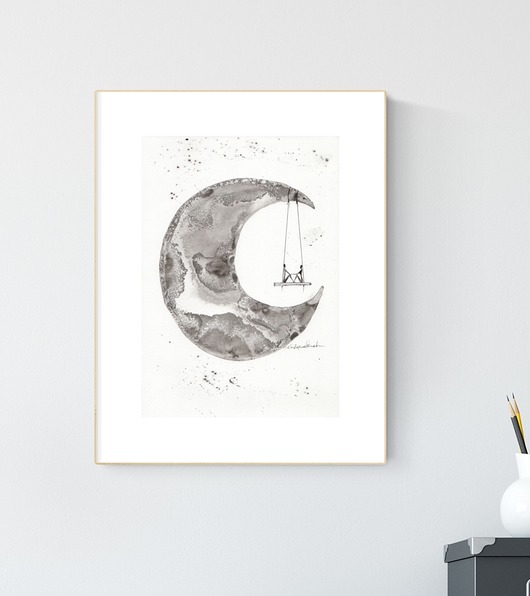 grafika 21 x 30 cm  wykonana ręcznie, abstrakcja Krystyna Siwek Art