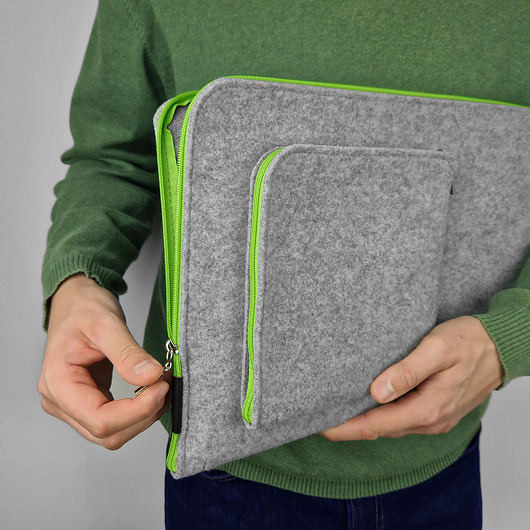 etui na laptopa ETUI NA LAPTOPA filcowe zielony zamek