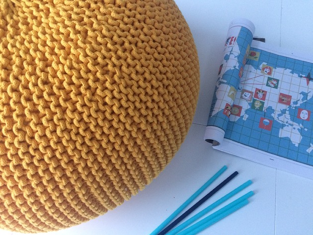 pufy do siedzenia Pufa INDIA 30x50cm - CYTRYNOWA