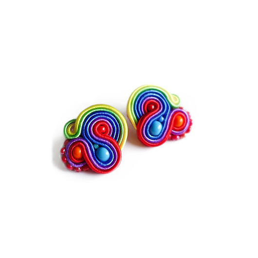 Malutkie kolorowe kolczyki sutasz Mró Soutache