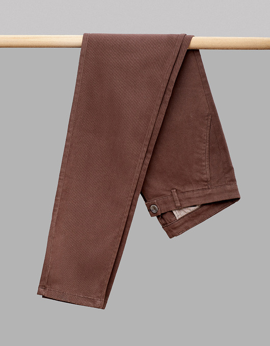 spodnie męskie spodnie męskie teramo brązowe o kroju slim fit
