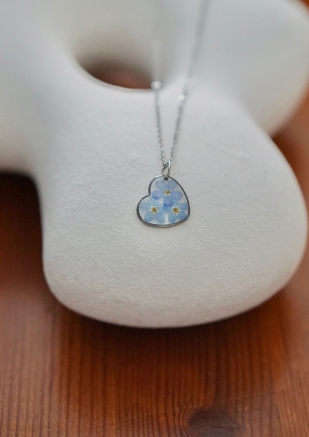 srebrne naszyjniki Naszyjnik z niezapominajkami