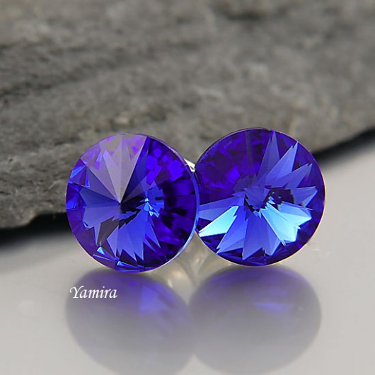 kryształ Swarovski Rivoli Sapphire 8mm sztyfty yamira