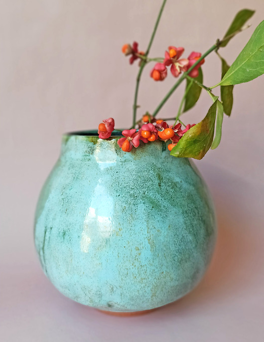 wazony Ceramiczny wazon błękitna laguna