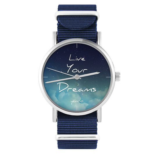 zegarki unisex Zegarek - Live Your Dreams - granatowy, nylonowy