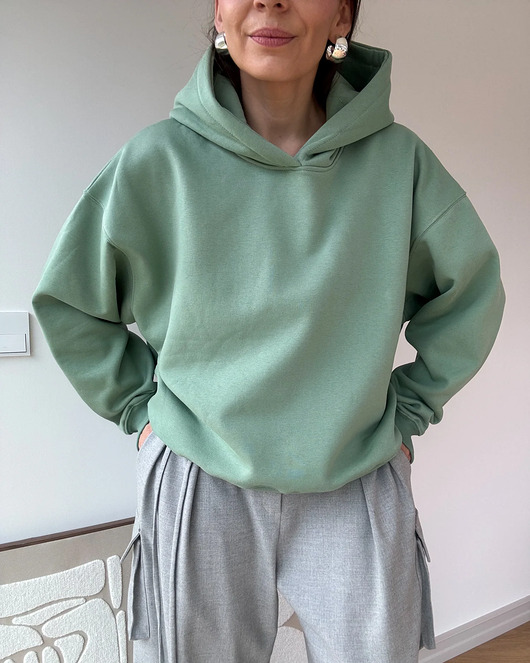 bluza z kapturem damska Bluza Soho mint z kapturem