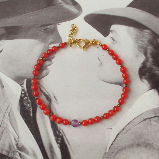 bransoletki z kamieni naturalnych Kolor i energia Bransoletka z koralem i ametystem
