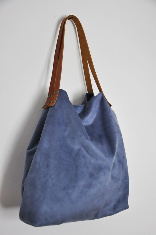 Torba tote XXL - szaroniebieska PRACOWNIA 166