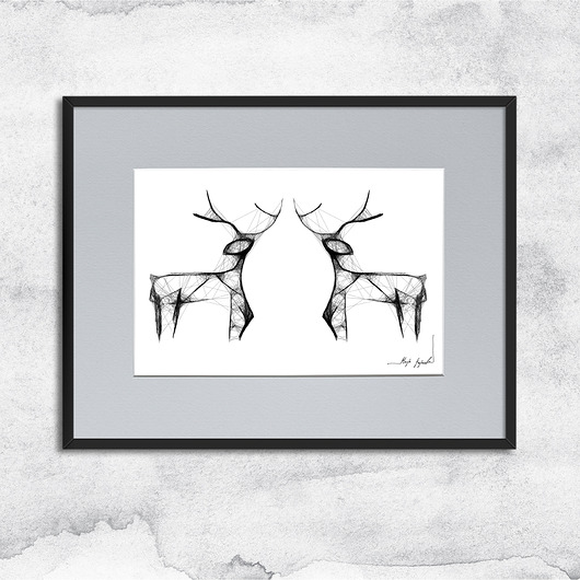 grafiki i ilustracje Grafika w ramie - jelonki