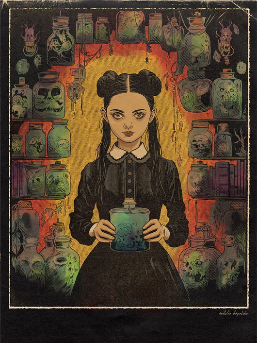 grafiki i ilustracje Plakat Wednesday Addams