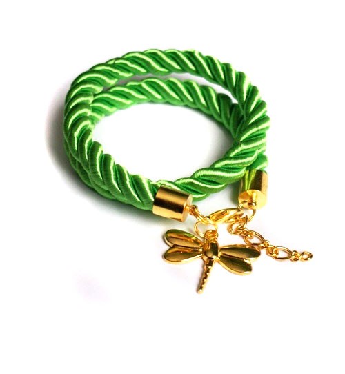 WIOSENNA - gold dragonfly GREEN kaktusia