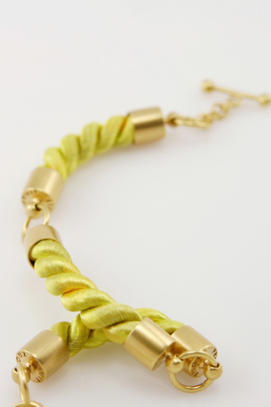 Nautical – złota bransoleta, żółty limonkowy XXXFruit Bijoux