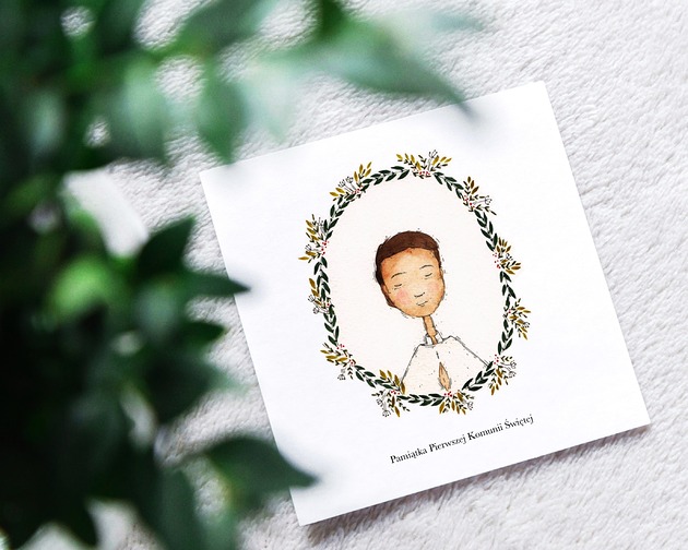 kartki na komunię Kartka Komunijna chłopiec II