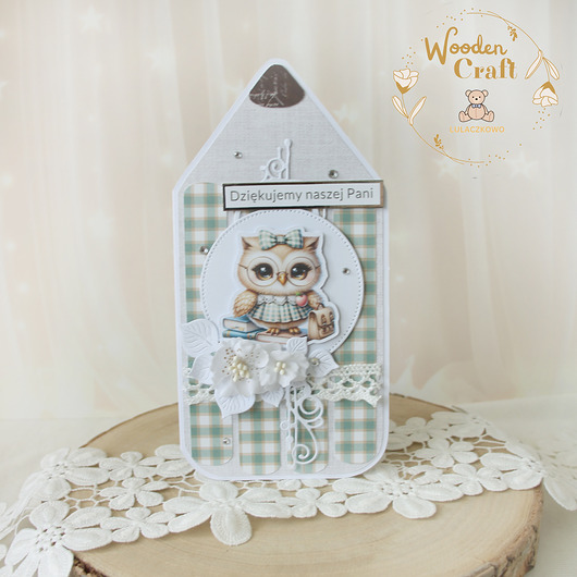 kartki scrapbooking Kartka kredka Zakończenie Roku Szkolnego, dla nauczyciela 13 GOTOWA