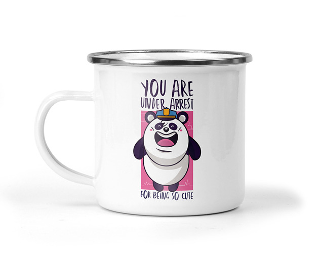 kubki Kubek metalowy cute panda