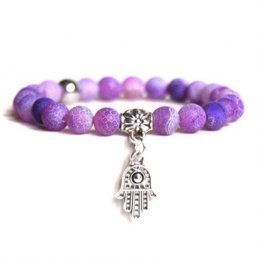 agat trawiony PURPLE & hamsa kaktusia
