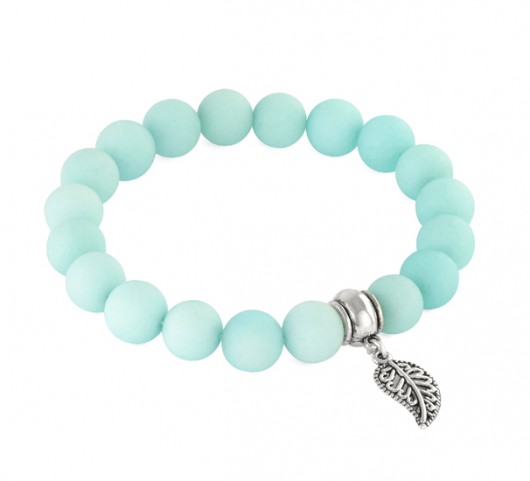 Mat, mint jade with leaf. Lavoga