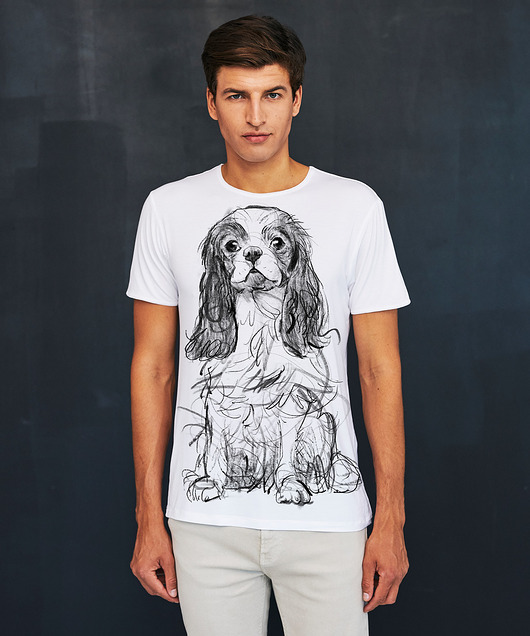 t-shirty męskie Cavalier Dog no.2 Men's T-shirt white