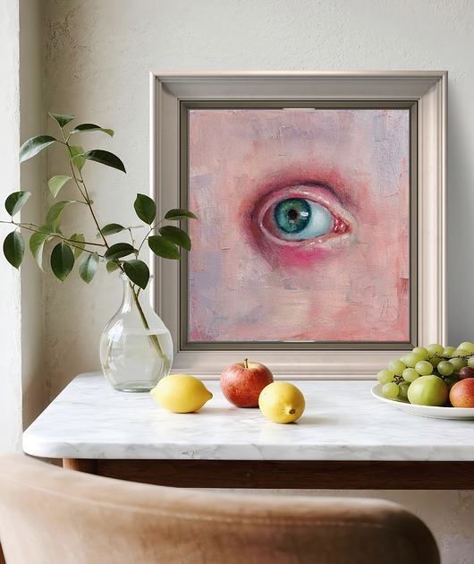 obrazy Oko malowane na płótnie z ramą