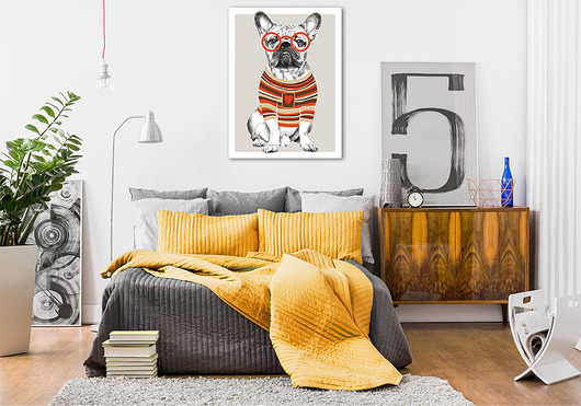 OBRAZ NA PŁÓTNIE - 60x80cm Buldog francuski NOWdeco