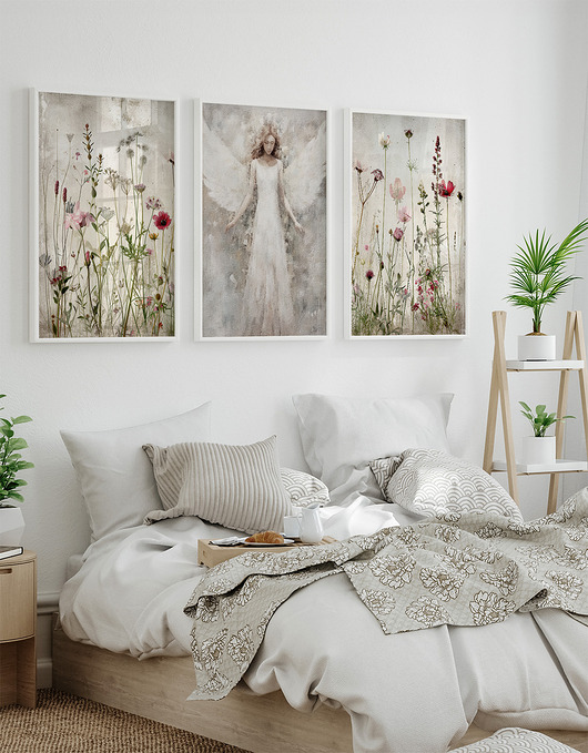 plakaty Zestaw plakatów - Łąka i Anioł tryptyk (set267)