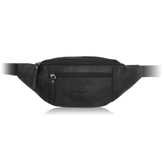 torby i nerki męskie Saszetka męska skórzana na pas czarna nerka vintage Paolo Peruzzi AY-29-HBL