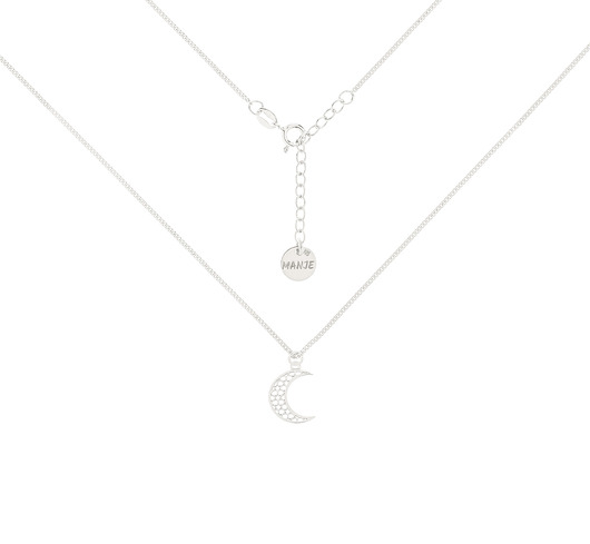 chokery Srebrny choker pancerka z ażurowym księżycem w gwiazdki