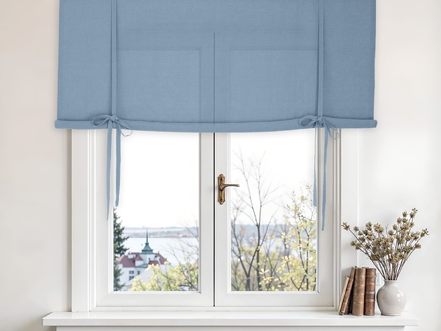 zasłony Roleta podwijana dusty blue heavy