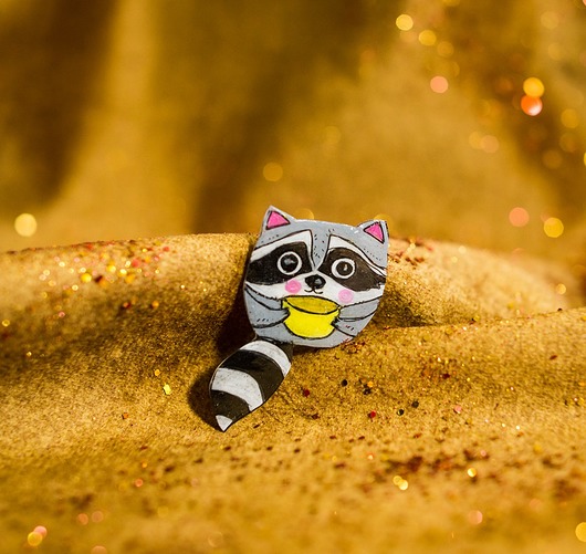 biżuteria dla dzieci Broszka z szopem Lucjanem