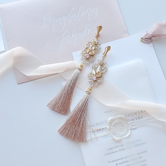 Lace Me Tassel Line Gold - klipsy z chwostem PiLLow Design