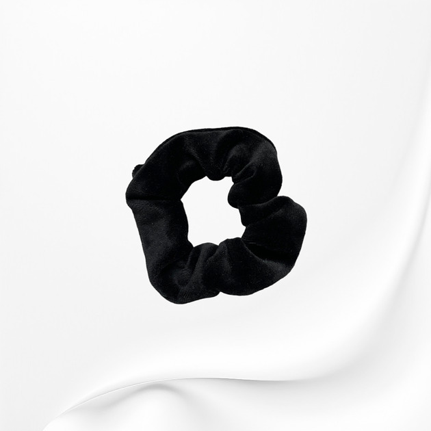 gumki do włosów Scrunchie gumka frotka wąska welurowa czarna