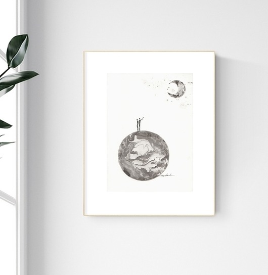 grafika 21X30 cm wykonana ręcznie MiniMalArt