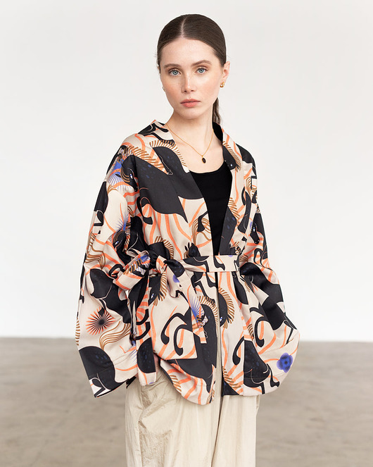 bluzki kimonowe damskie Good Price! "Horses". Dwustronne kimono.