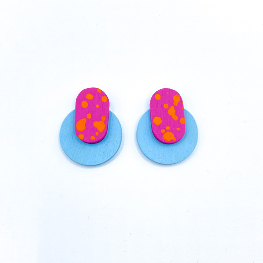 kolczyki drewniane Kolczyki Plamki