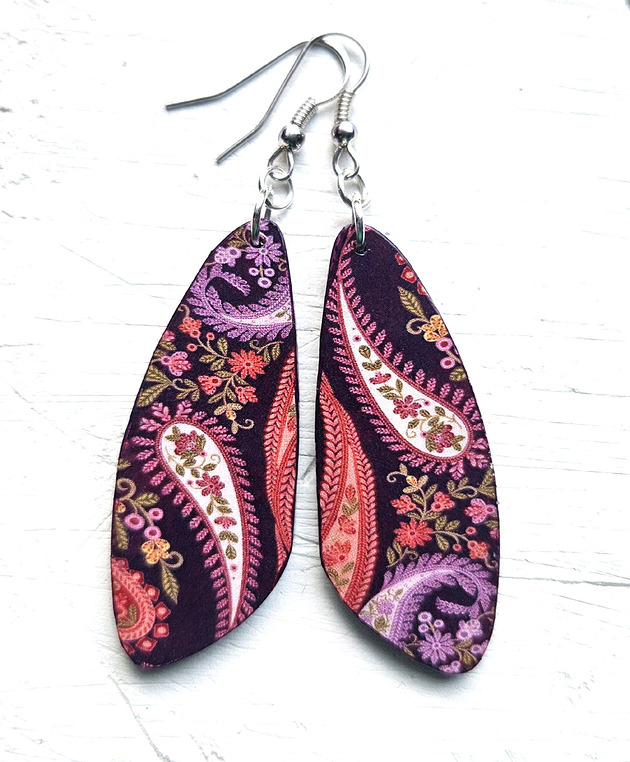 kolczyki drewniane Samotna wyspa