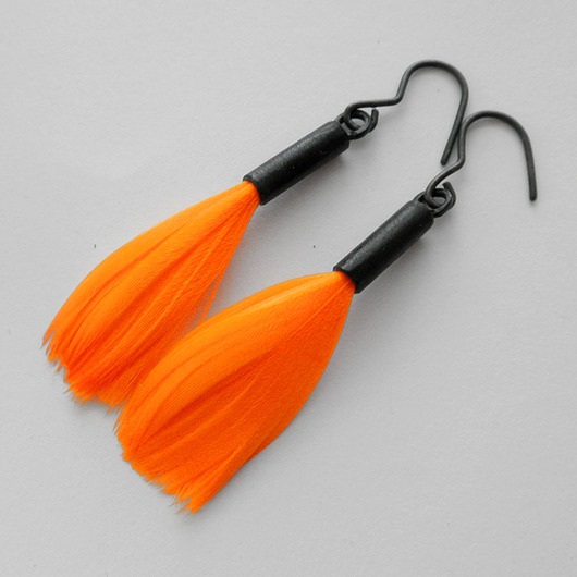 kolczyki z piórami PIÓRKO kolczyki