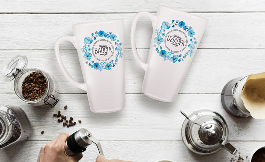 Zestaw kubków latte -Dzień Babci i Dziadka AllbagAllprints