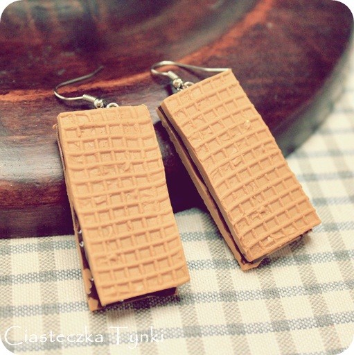 Kolczyki wafelki ciasteczkatynki