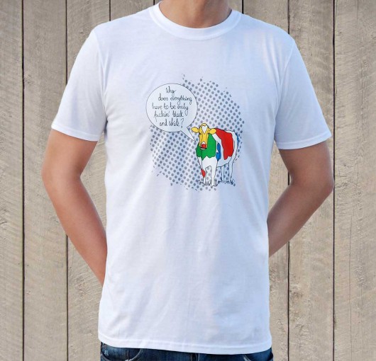 T-shirt unisex Talking Cow biały MUNGO