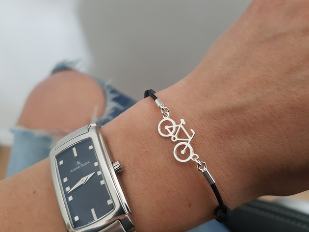 bransoletki na sznurku Bransoletka na sznurku - srebrny  ROWER