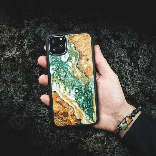 etui na telefon ETUI DREWNIANE UNIQUE - 4 ŻYWIOŁY WODA - IPHONE
